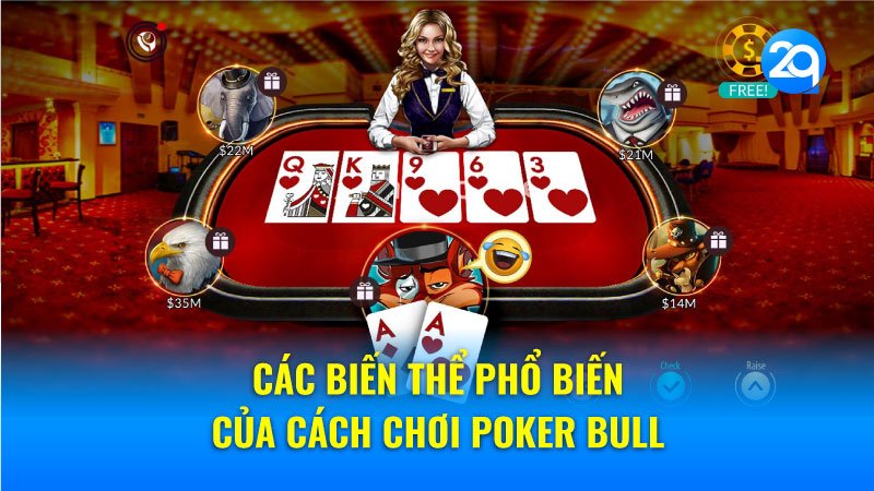 Các biến thể phổ biến của cách chơi Poker Bull