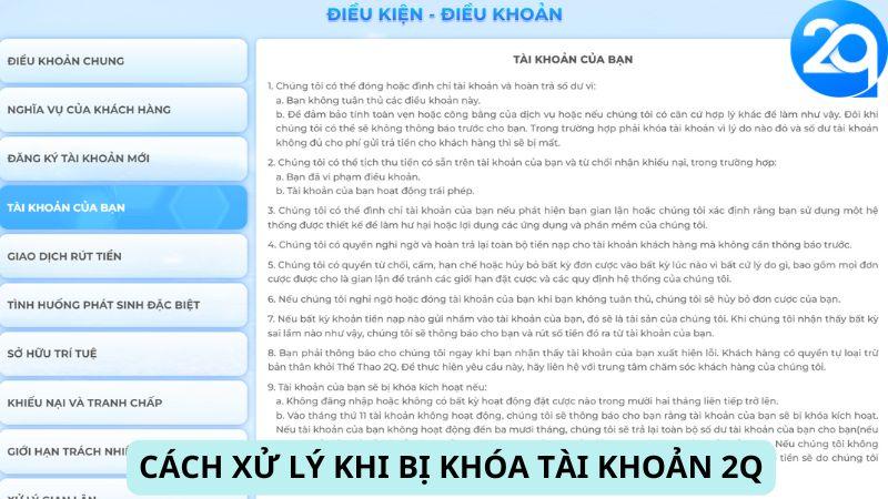 Cách Xử Lý Khi Bị Khóa Tài Khoản 2Q