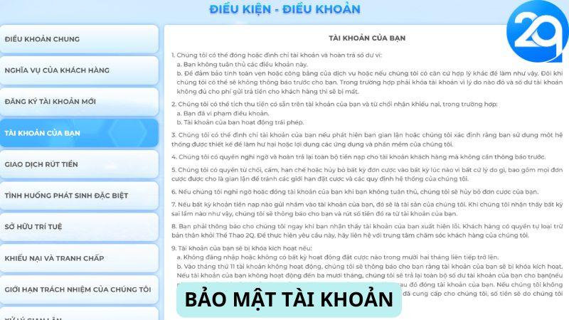 Bảo mật tài khoản
